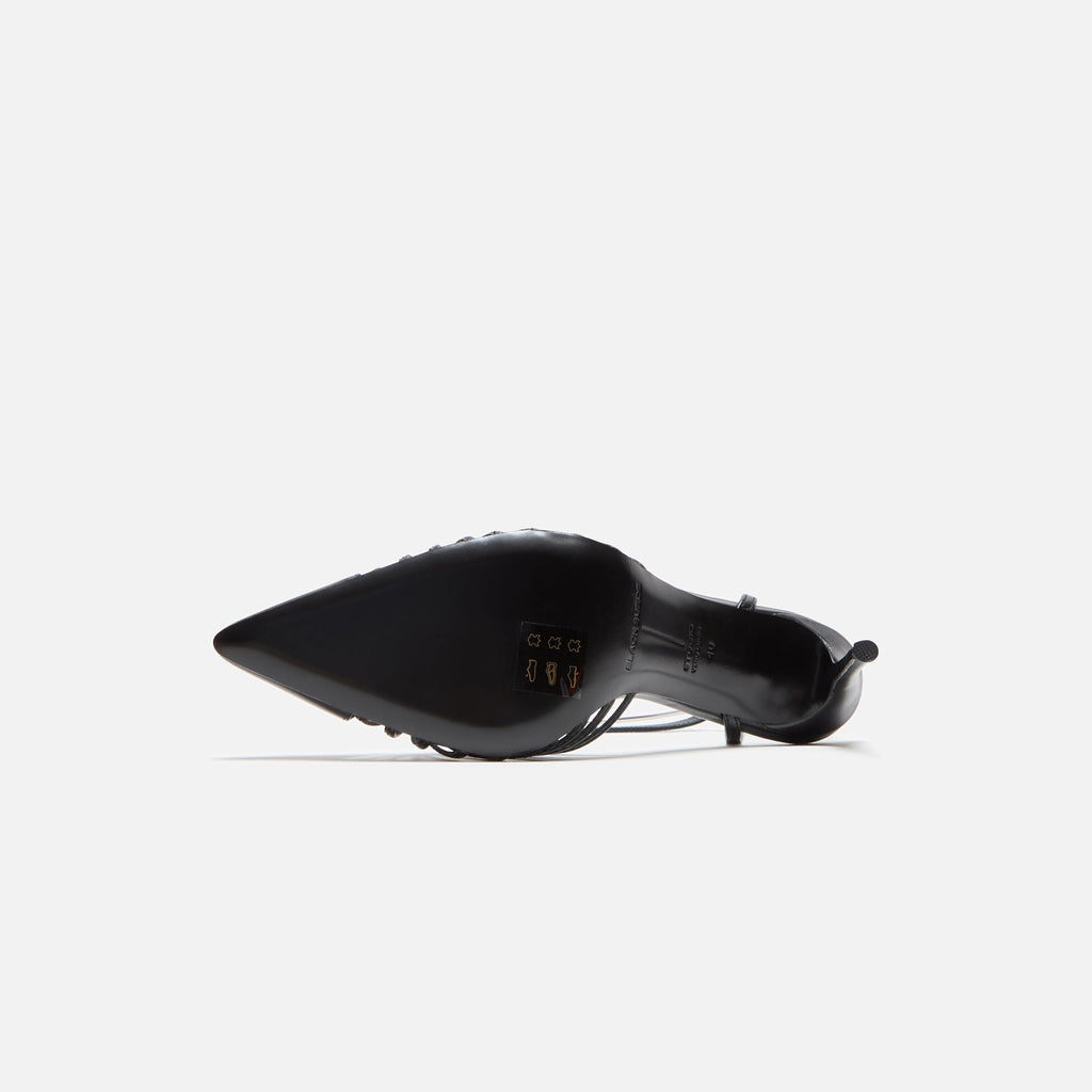Black Suede Studio Grazia 100 Kitten Pumps - Black Buffed Nappa
