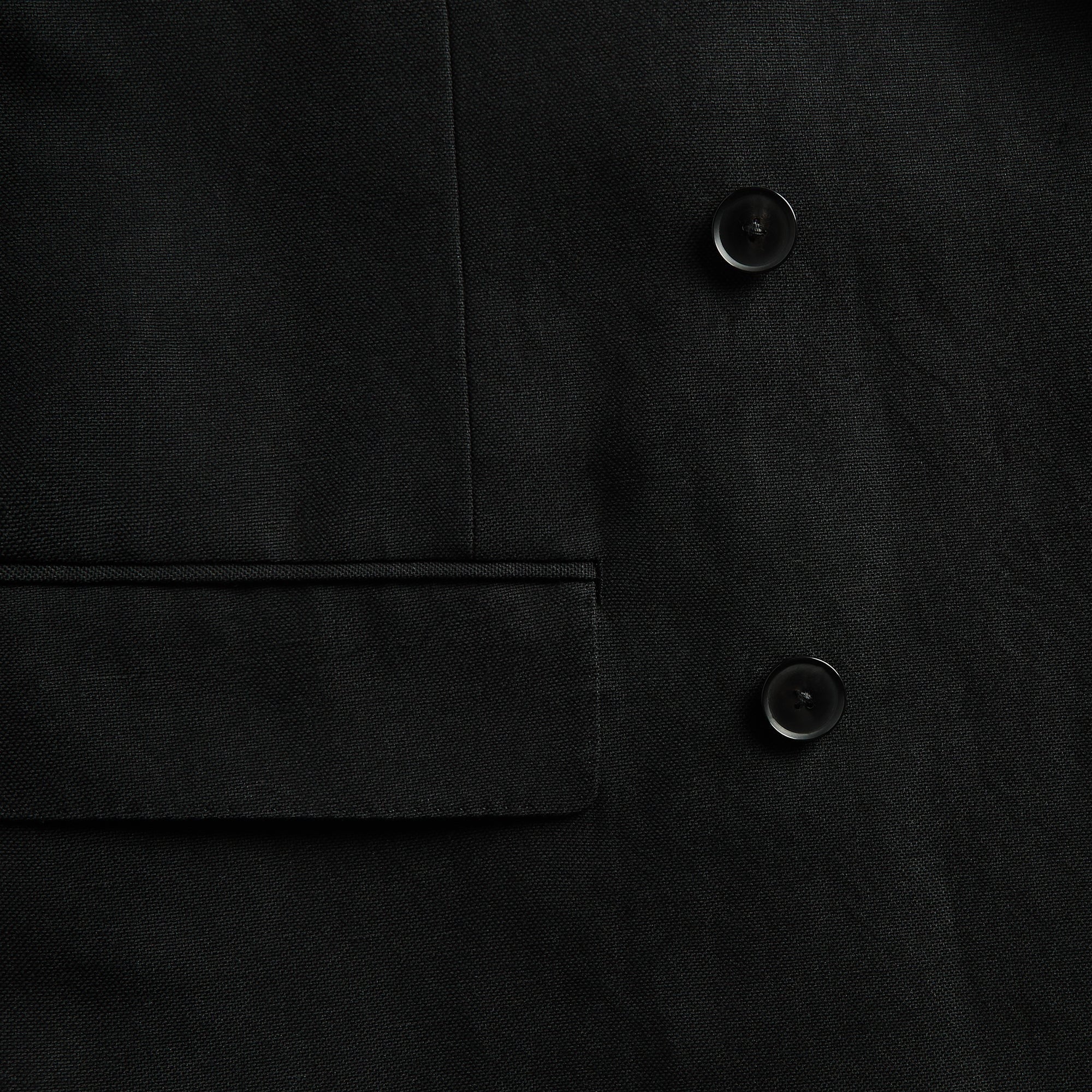 Auralee Wool Cotton Linen Ox Double-Breasted Jacket - Black