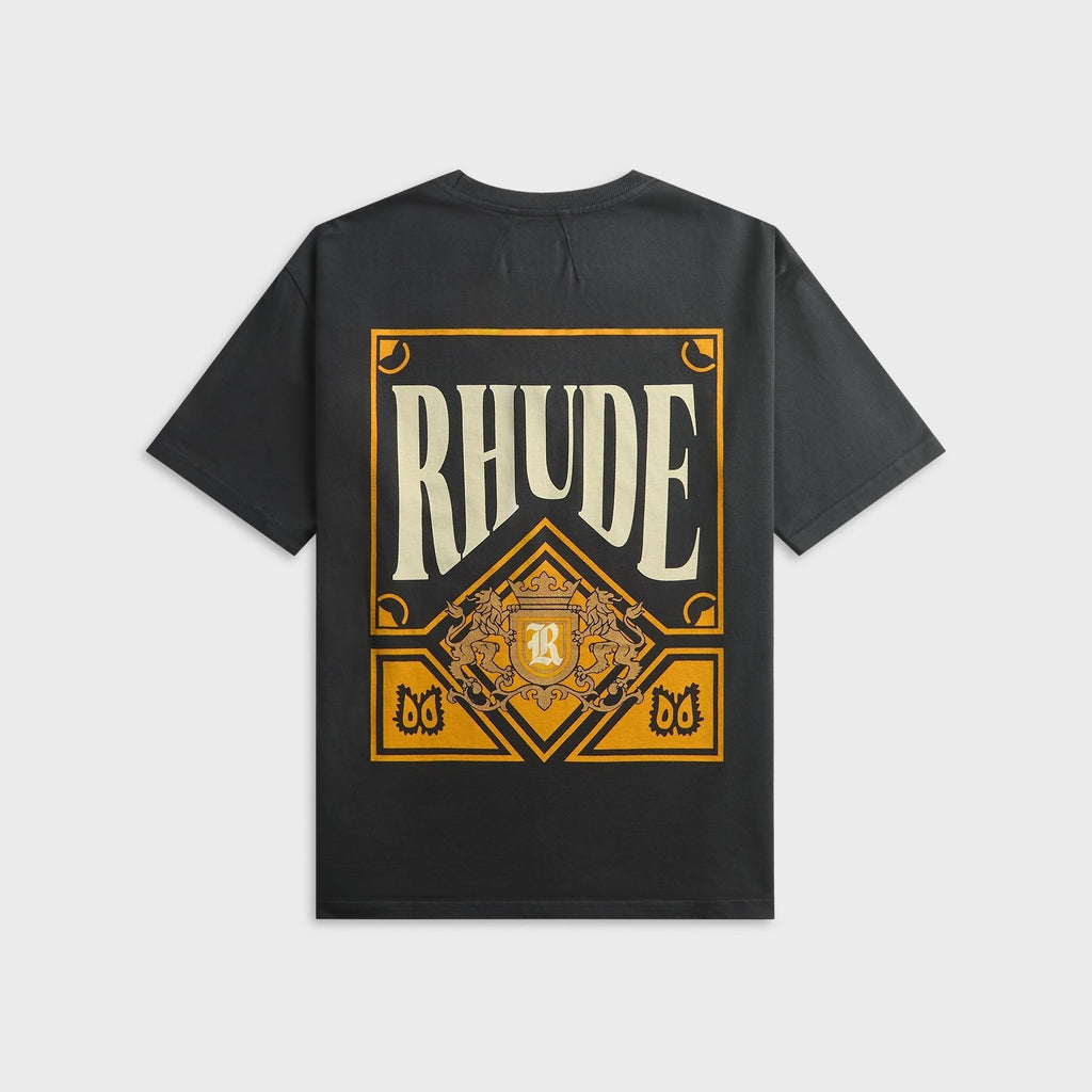 Rhude Playing Card Tee - Vintage Black / Yellow