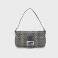 WGACA Fendi Zucchino FF Baguette Shoulder Bag - Navy