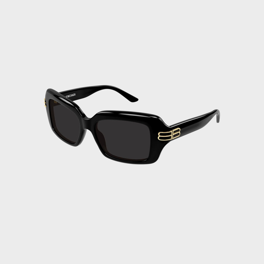 Balenciaga Full Rim Square Sunglasses - Black / Grey