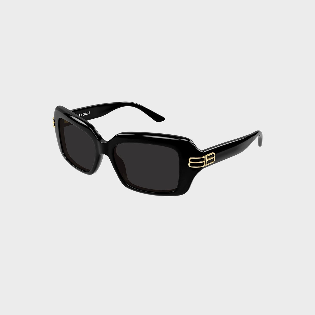 Balenciaga Full Rim Square Sunglasses - Black / Grey