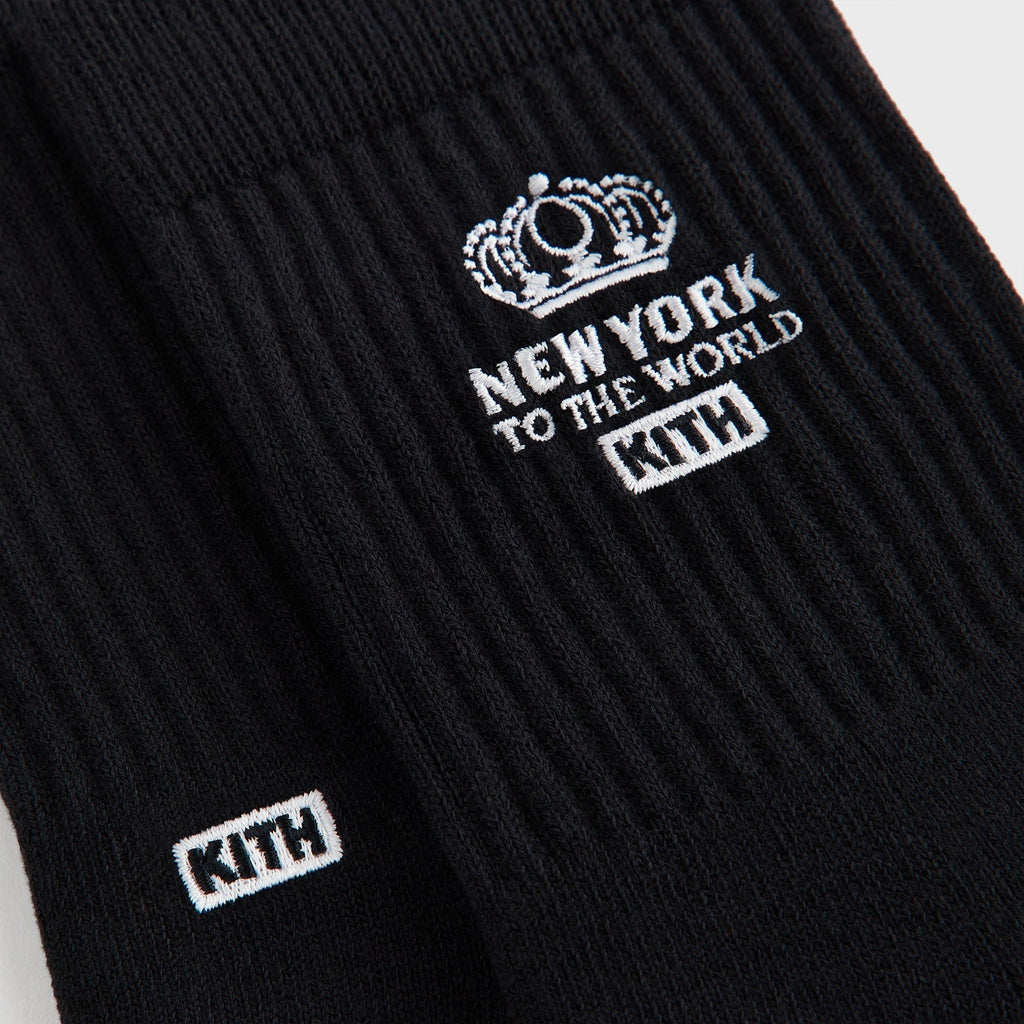 Kith Insignia Cotton Mid Crew Socks - Black