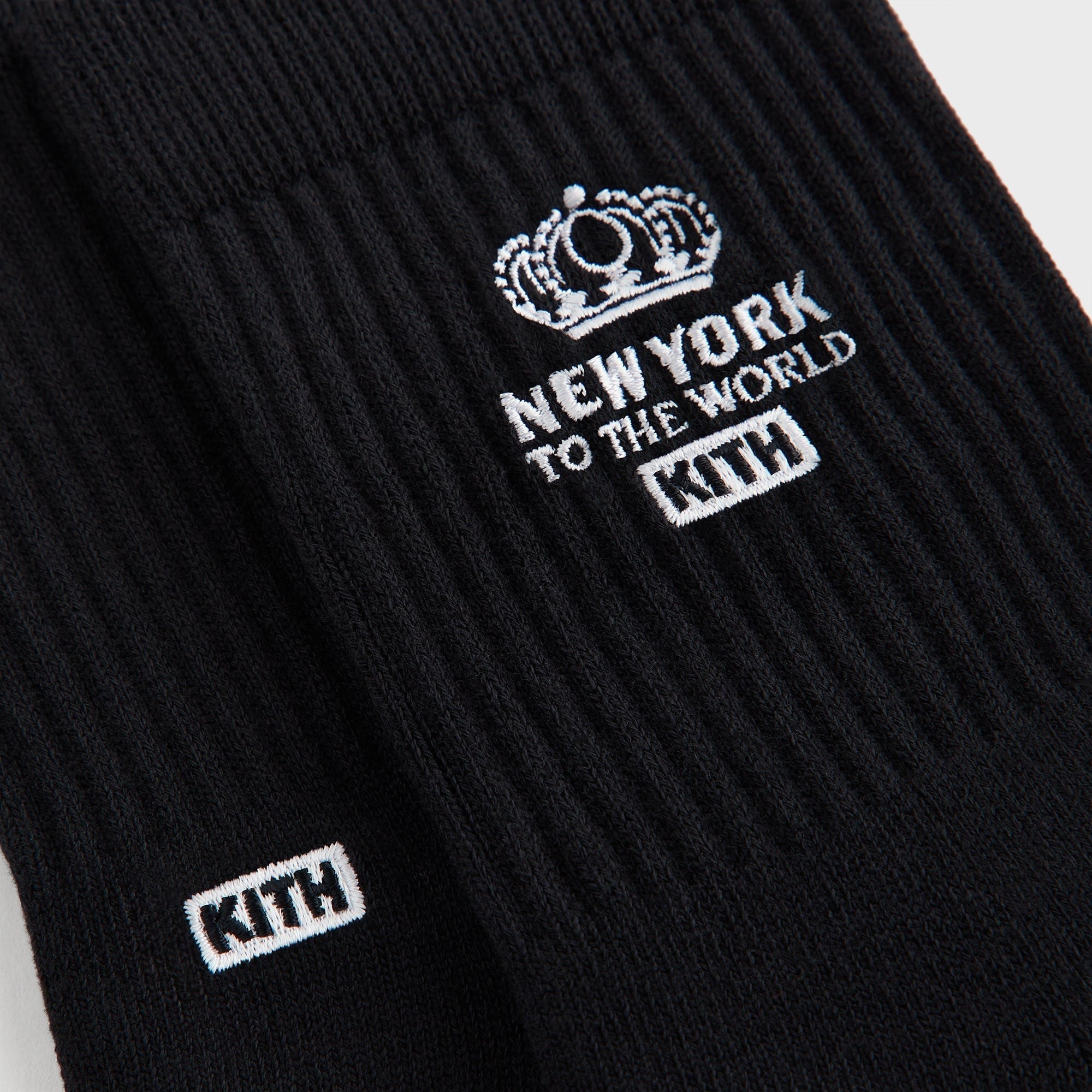 Kith Insignia Cotton Mid Crew Socks - Black
