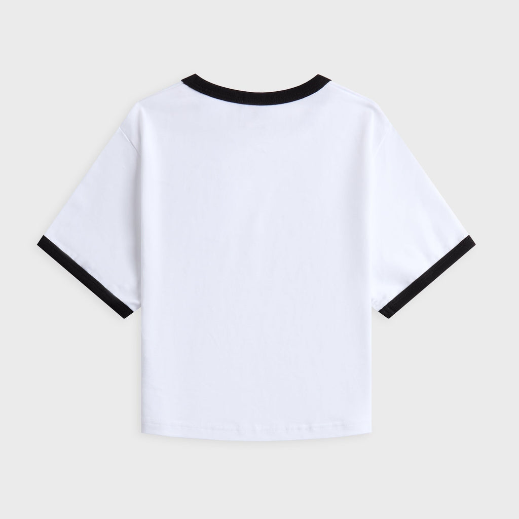 Casablanca Stacked Logo Cropped Baby Short Sleeve Tee - White