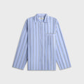 Tekla Poplin Long-Sleeved Pyjama Shirt - Stave Stripes