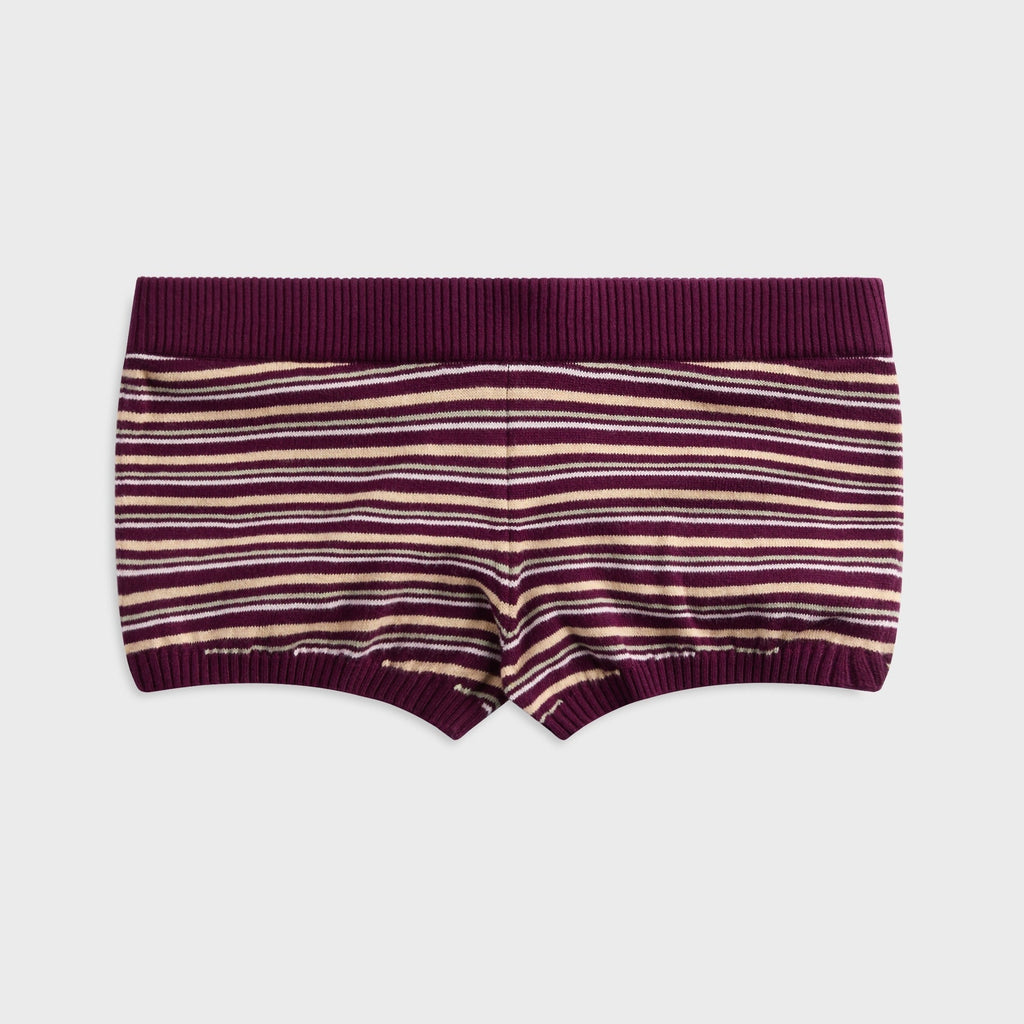 EB Denim Camden Knit Short - Burgundy / Soft Pink Stripe