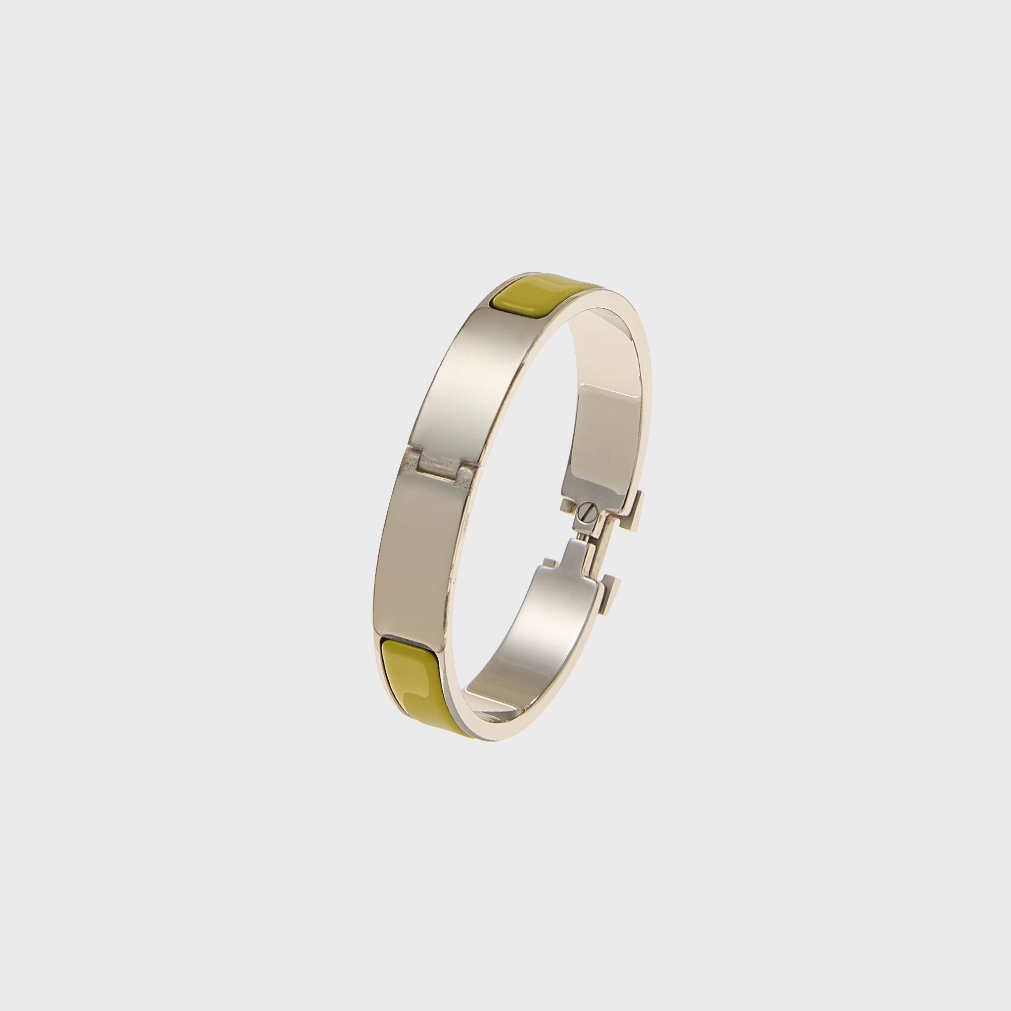 WGACA Hermes Clic Clac Narrow H Bracelet - Yellow / Silver
