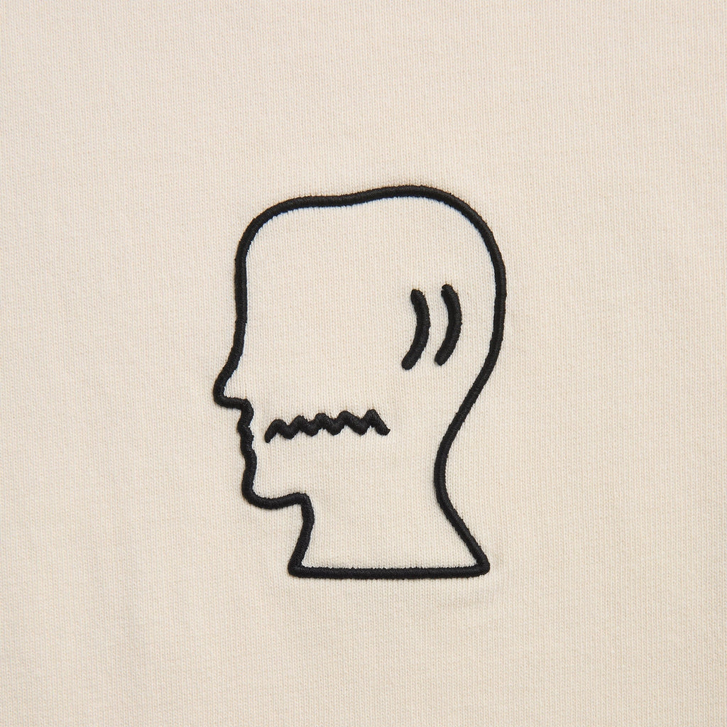 Brain Dead Heavyweight 3D Embroidery Logo Head Tee - Natural