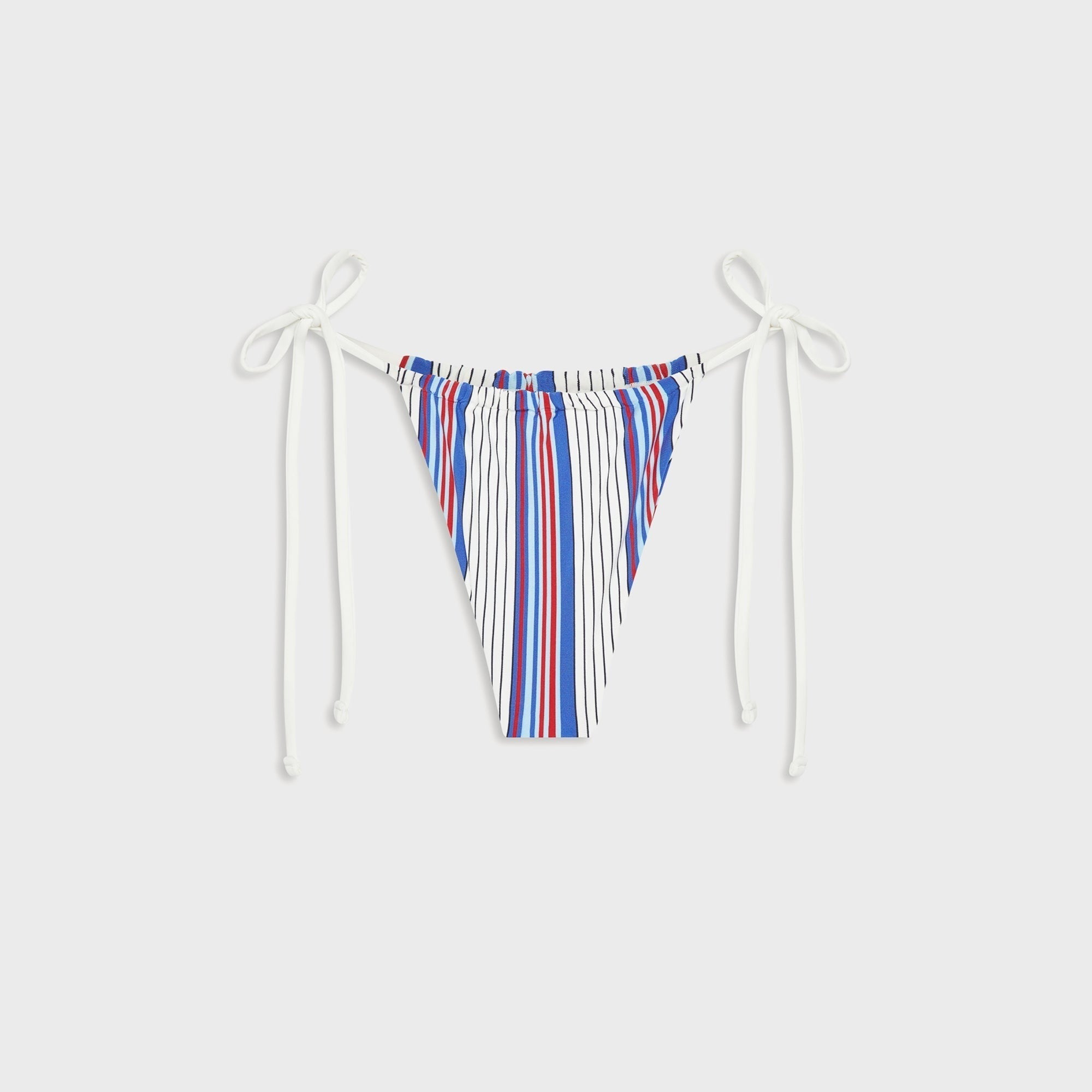 Frankies Bikinis Tia Striped Skimpy Bikini Bottom - St. Tropez Stripe