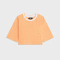 Kith Kids Textured Monogram Fei Cropped Tee - Sorbet