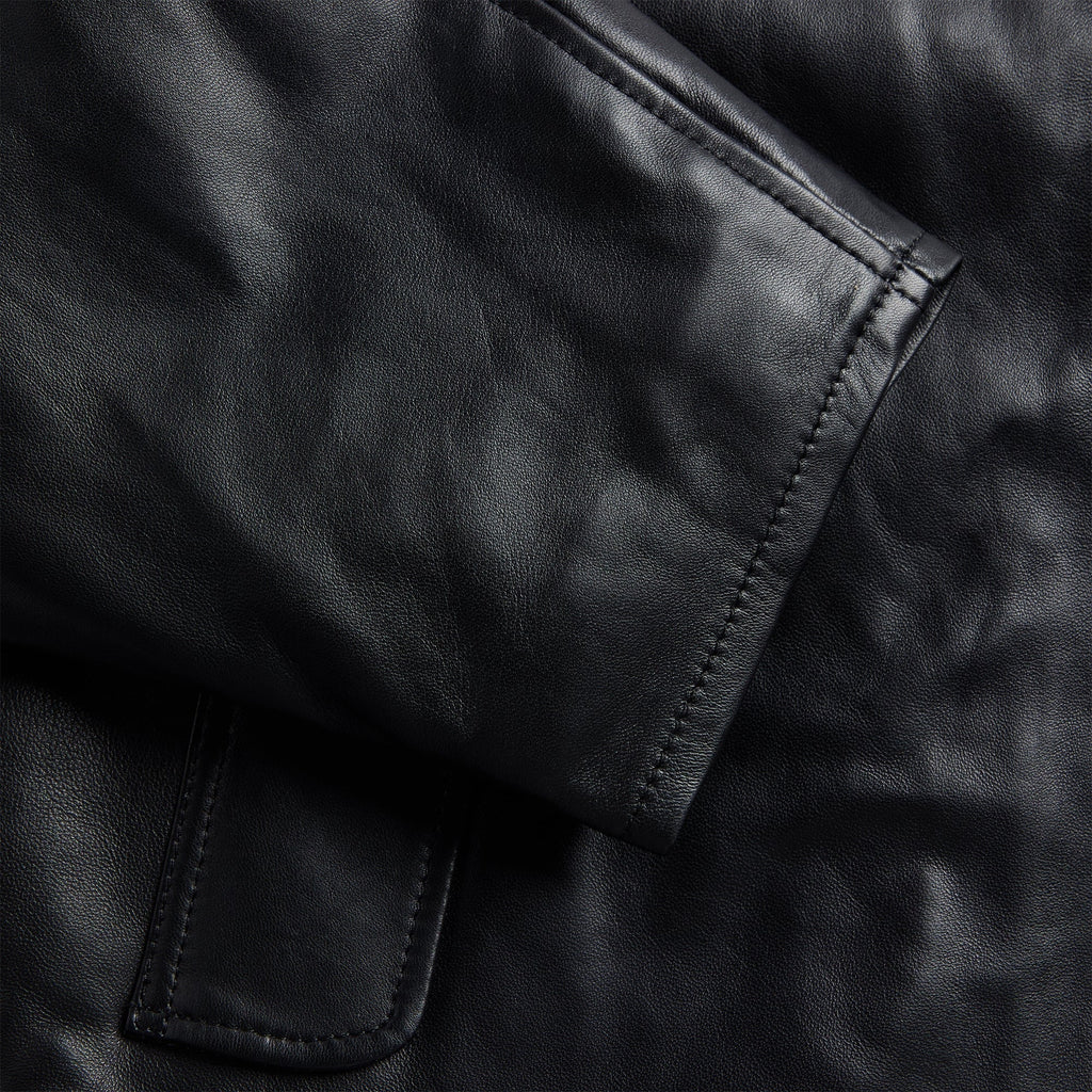 EB Denim Domenico Leather Bomber Jacket - Black