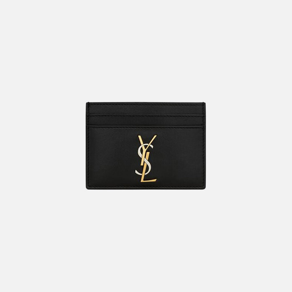Saint Laurent YSL PCC 172Y Tricolor Hardware Monogram Card Holder - Black