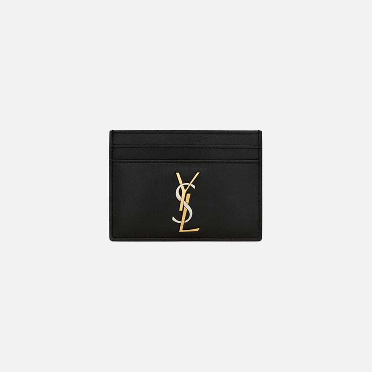Saint Laurent YSL PCC 172Y Tricolor Hardware Monogram Card Holder - Black