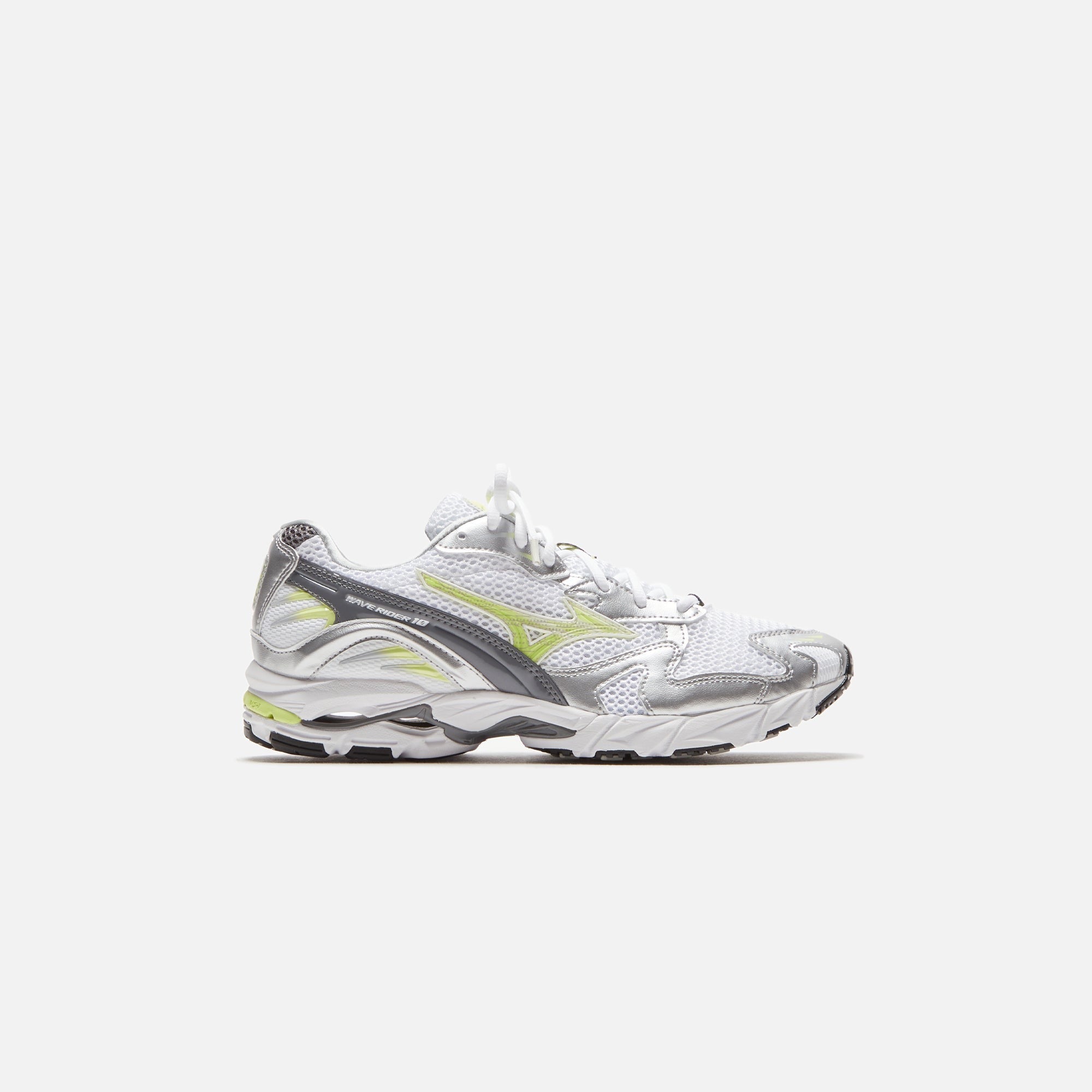 Mizuno Wave Rider 10 - White / Sunny Lime / Silver