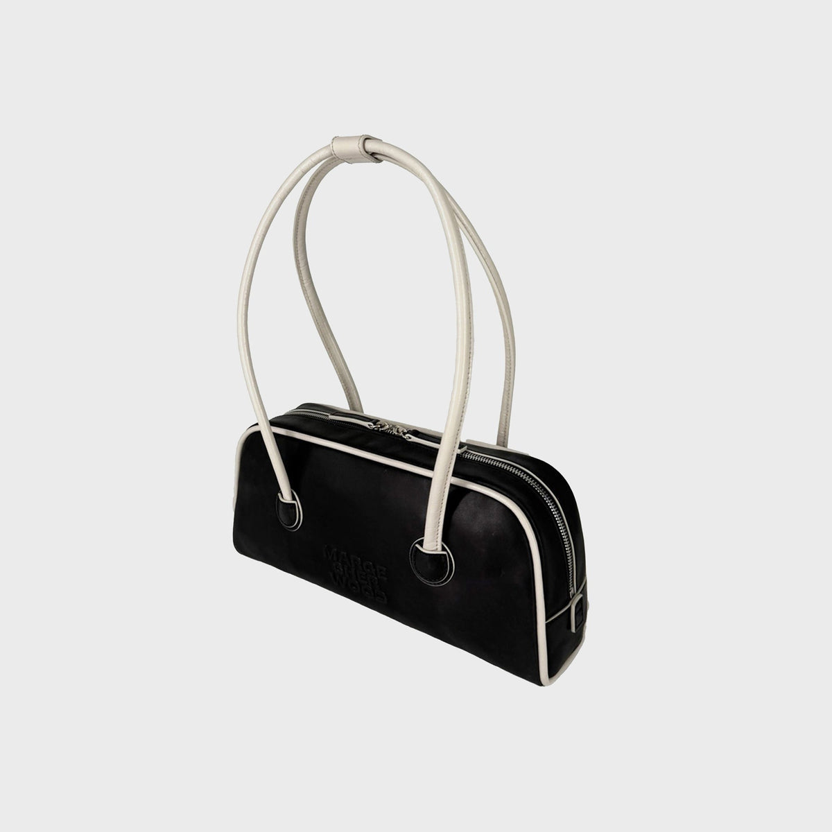 MARGESHERWOOD Soft Baguette Bag with Piping - Black