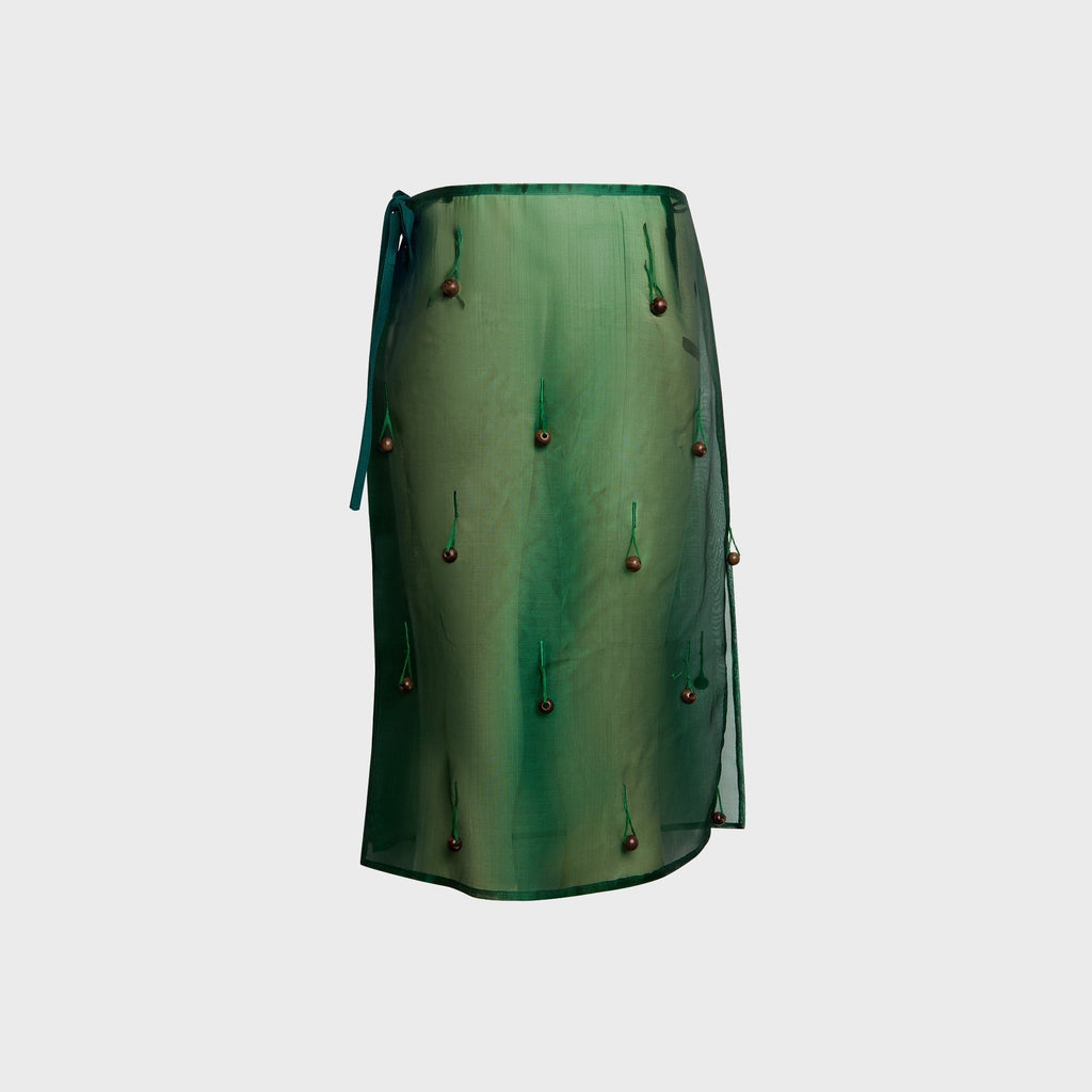 Tae Park Sheer Table Skirt - Emerald