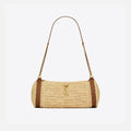 Saint Laurent Cilindre Rafia Handbag - Naturale