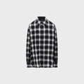 Junya Watanabe MAN Plaid Jacquard Stand Collar Shirt - White / Black