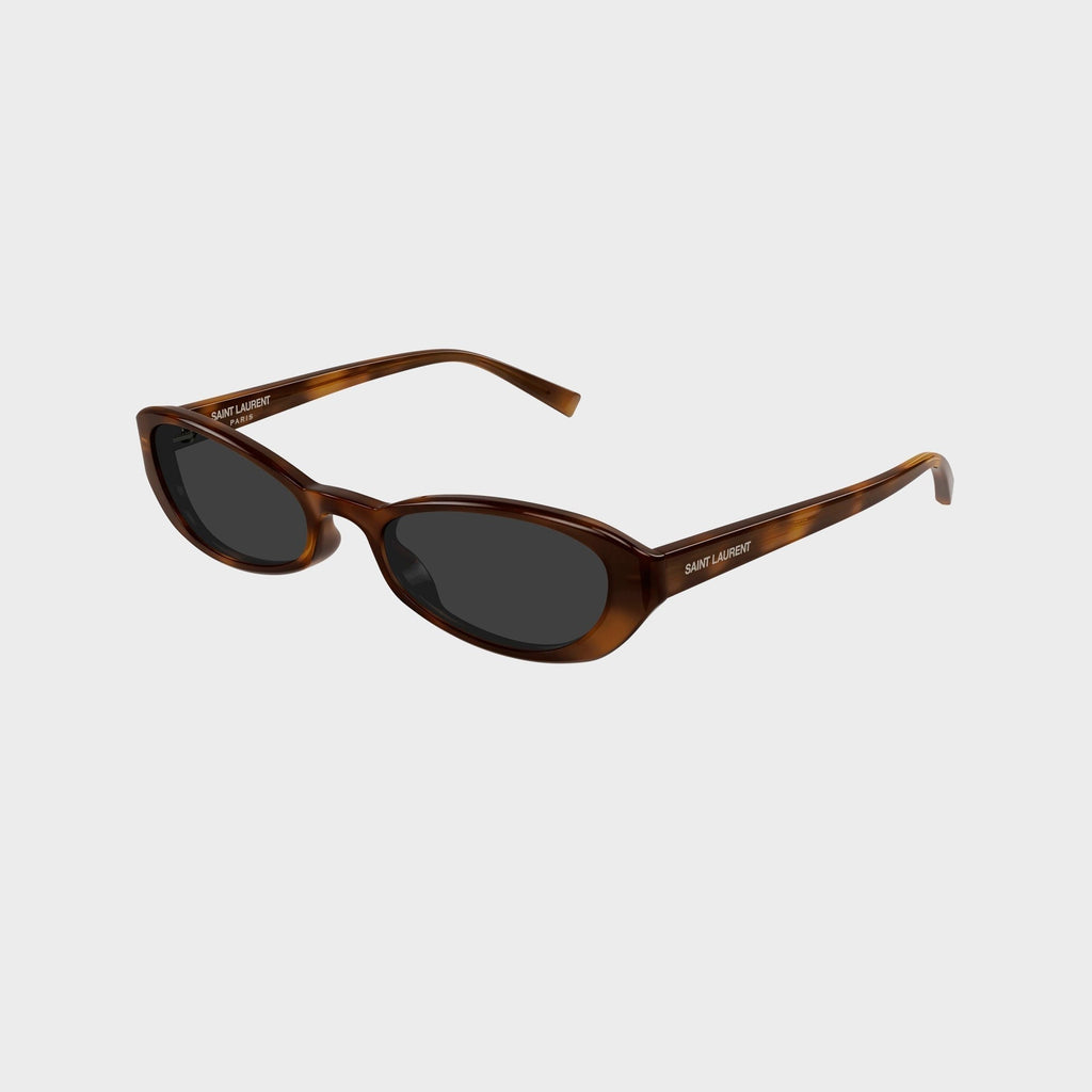 Saint Laurent SL871 Oval Sunglasses - Havana / Grey