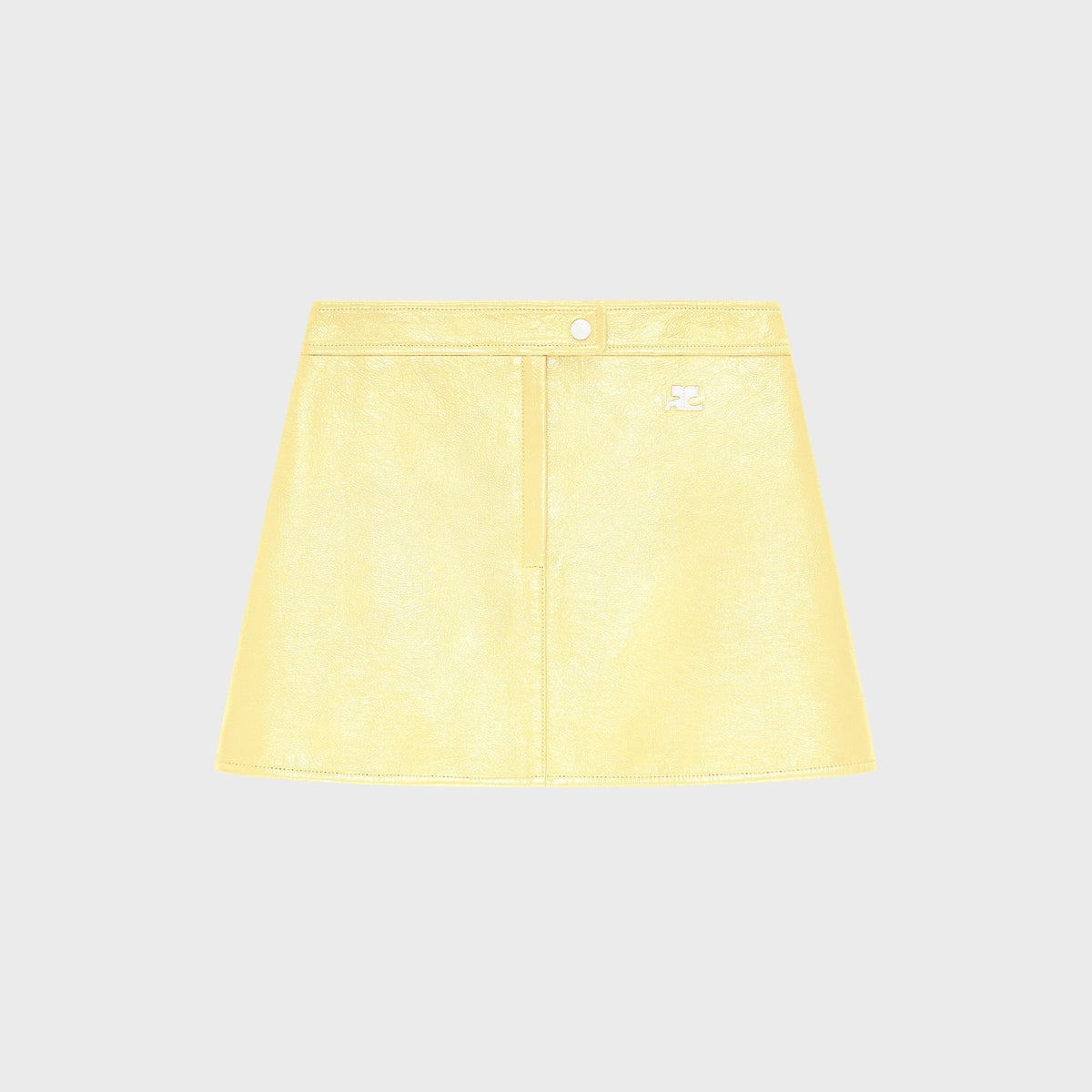 Courrèges ReEdition Vinyl Mini Skirt - Jaune Clair