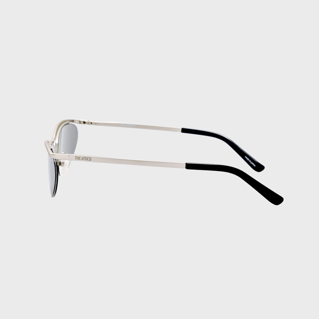 The Attico Charlotte Sunglasses - Matt Silver / Silver Mirror
