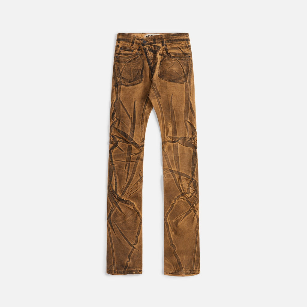 Ottolinger Drape Denim Pants - Brown Black Paint