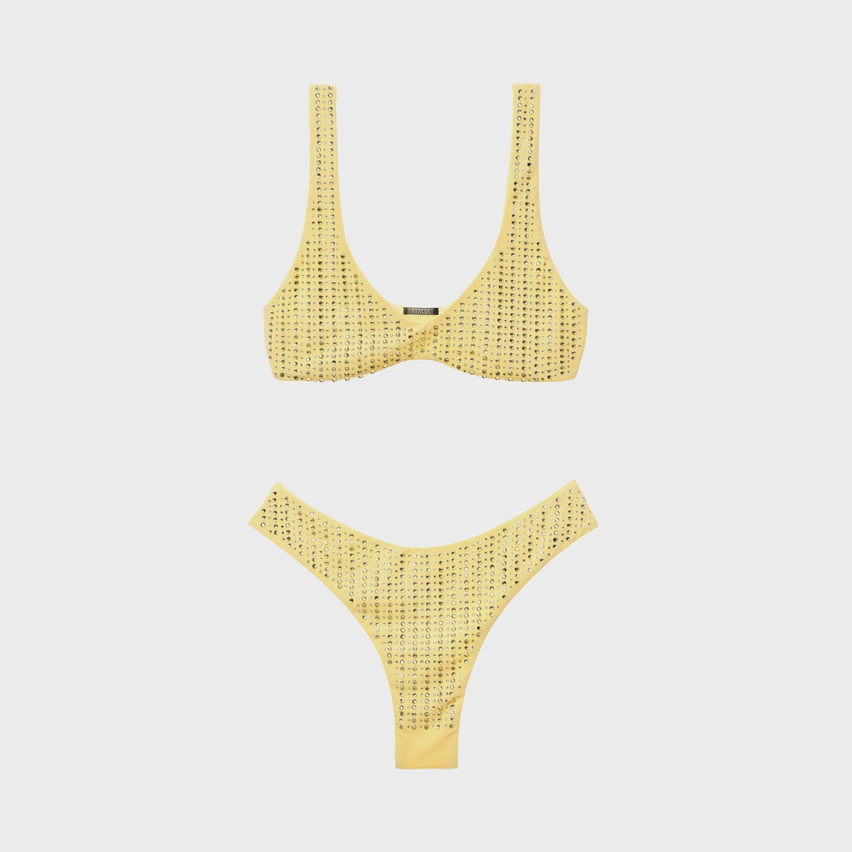 Venuja Brassiere and High Cut Brazilian Bikini Set - Jonquil