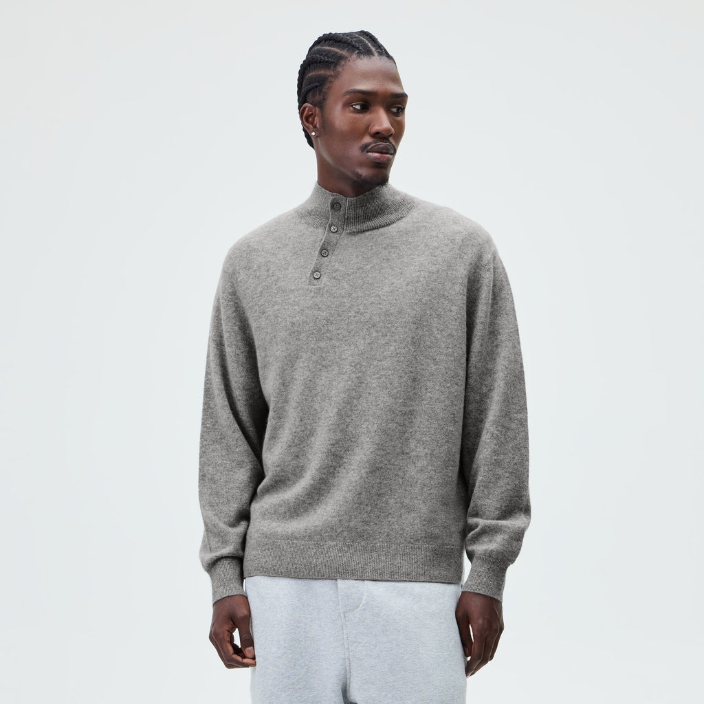 &Kin Cashmere Cyrus Turtleneck - Mid Heather Grey