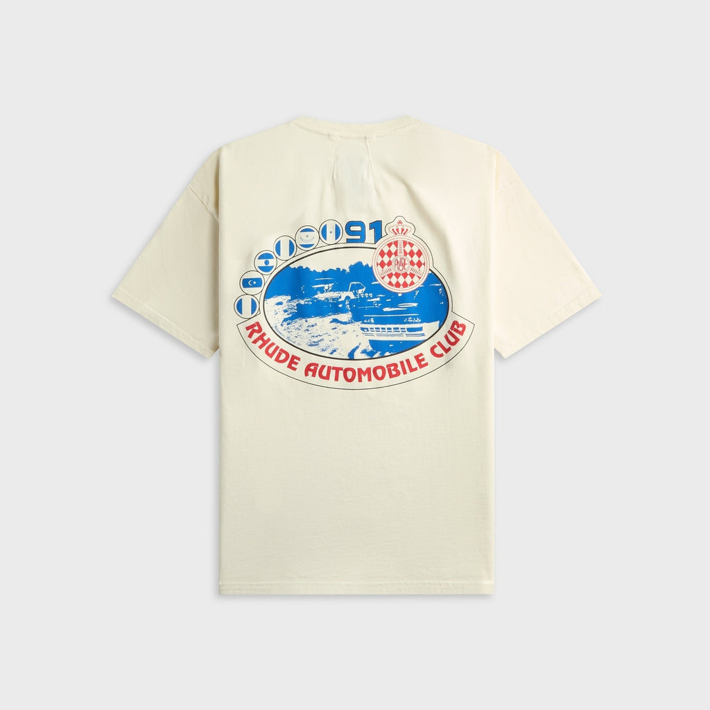 Rhude Automobile Club Tee - Vintage White / Red