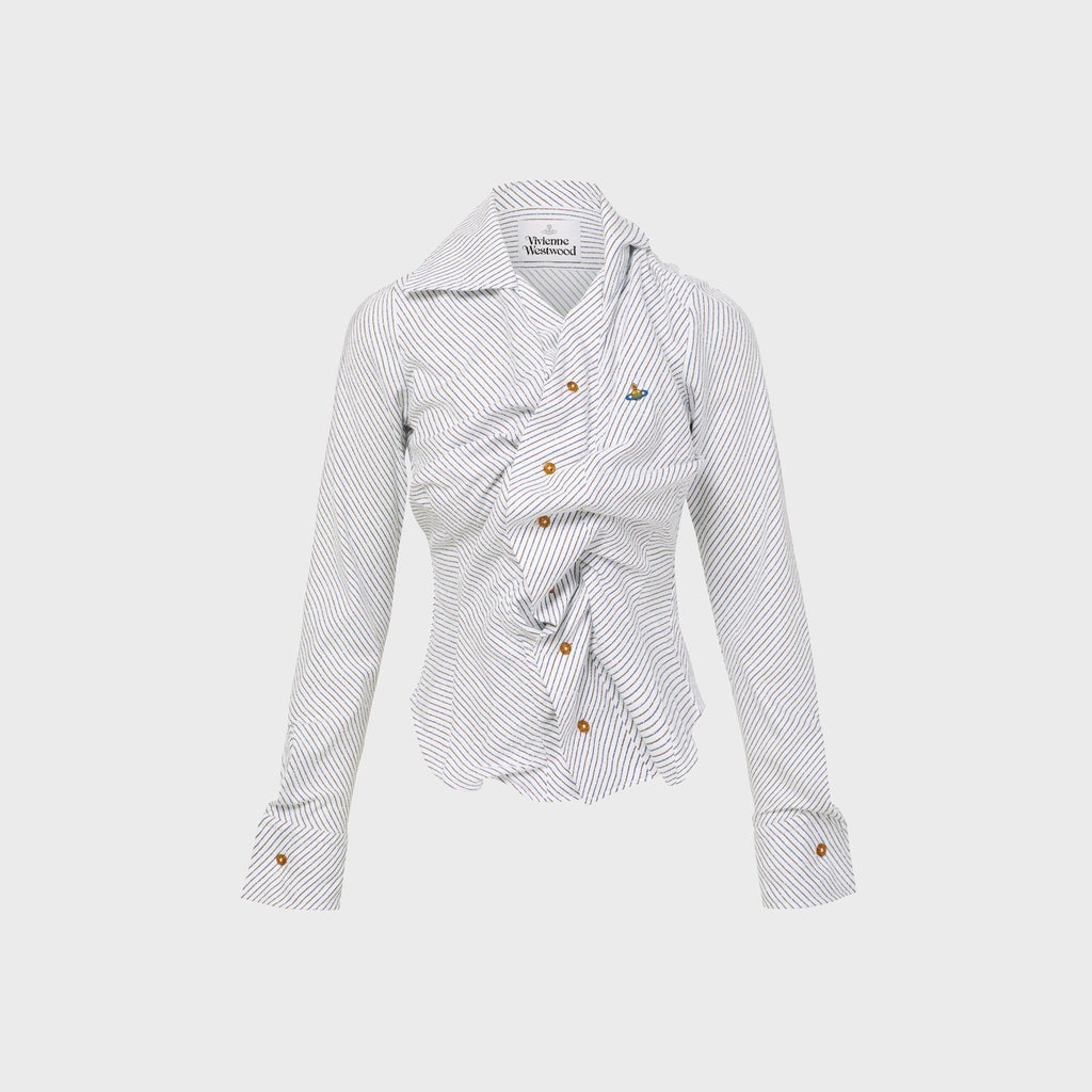 Vivienne Westwood Drunken Shirt - Blue / Brown Stripe
