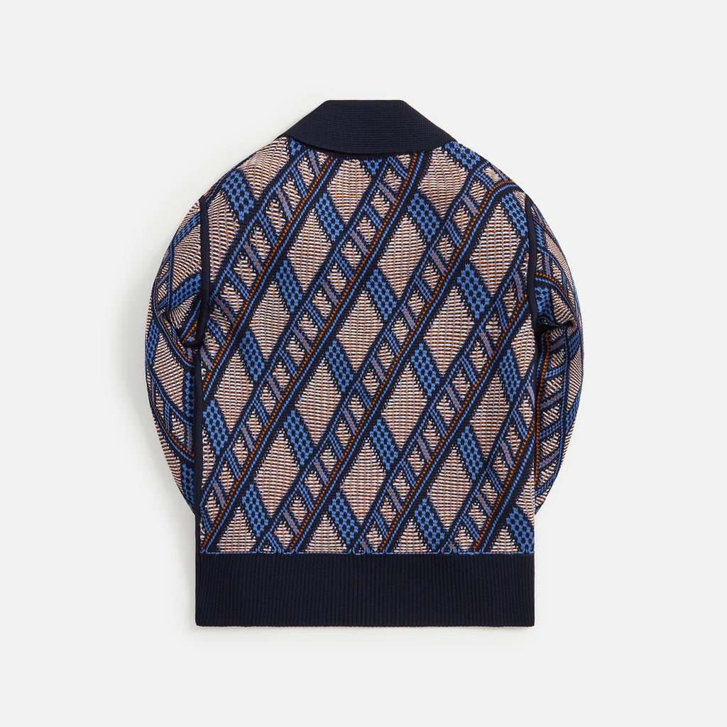 Nicholas Daley Reversible Knitted Shirt - Navy / Orange / Ecru