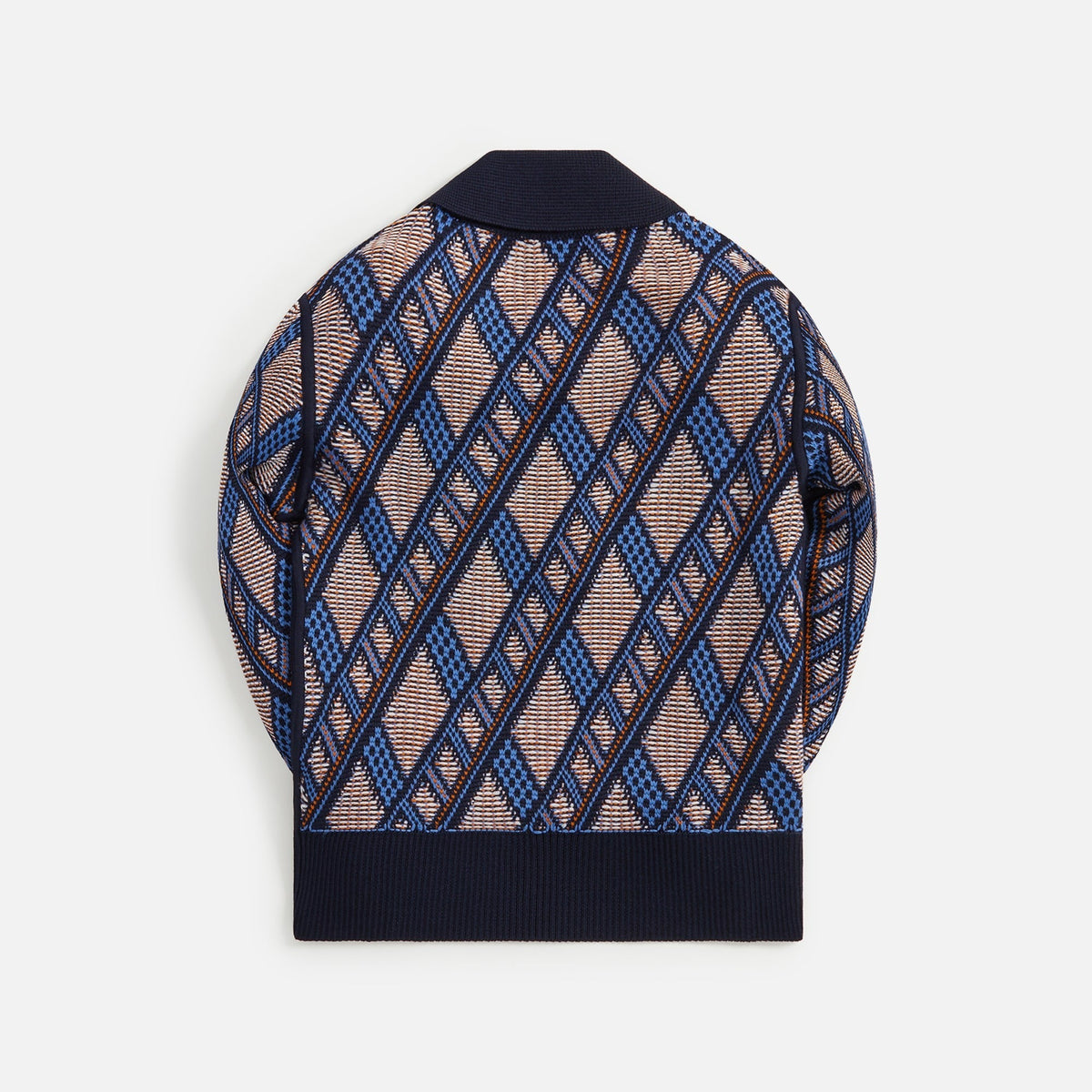 Nicholas Daley Reversible Knitted Shirt - Navy / Orange / Ecru