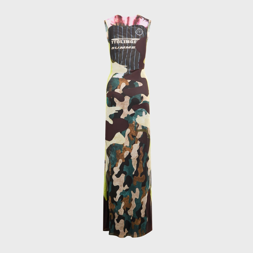 Ottolinger Mesh Maxi Gown - Morph Camo
