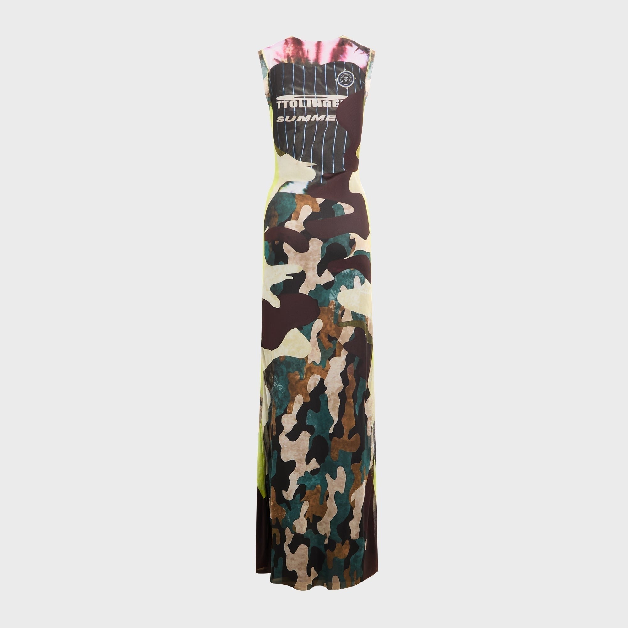 Ottolinger Mesh Maxi Gown - Morph Camo