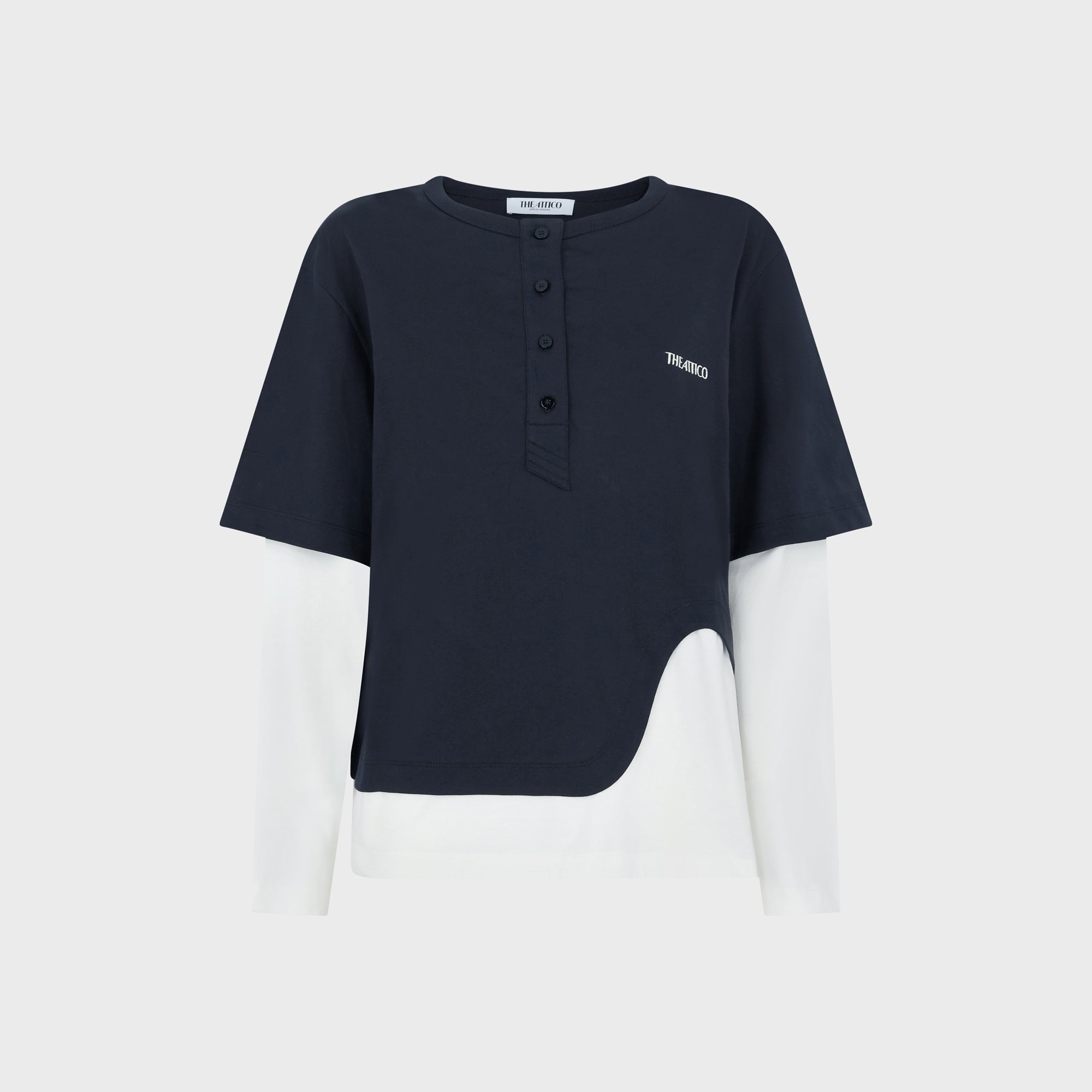 The Attico Layered Tee - Black / White