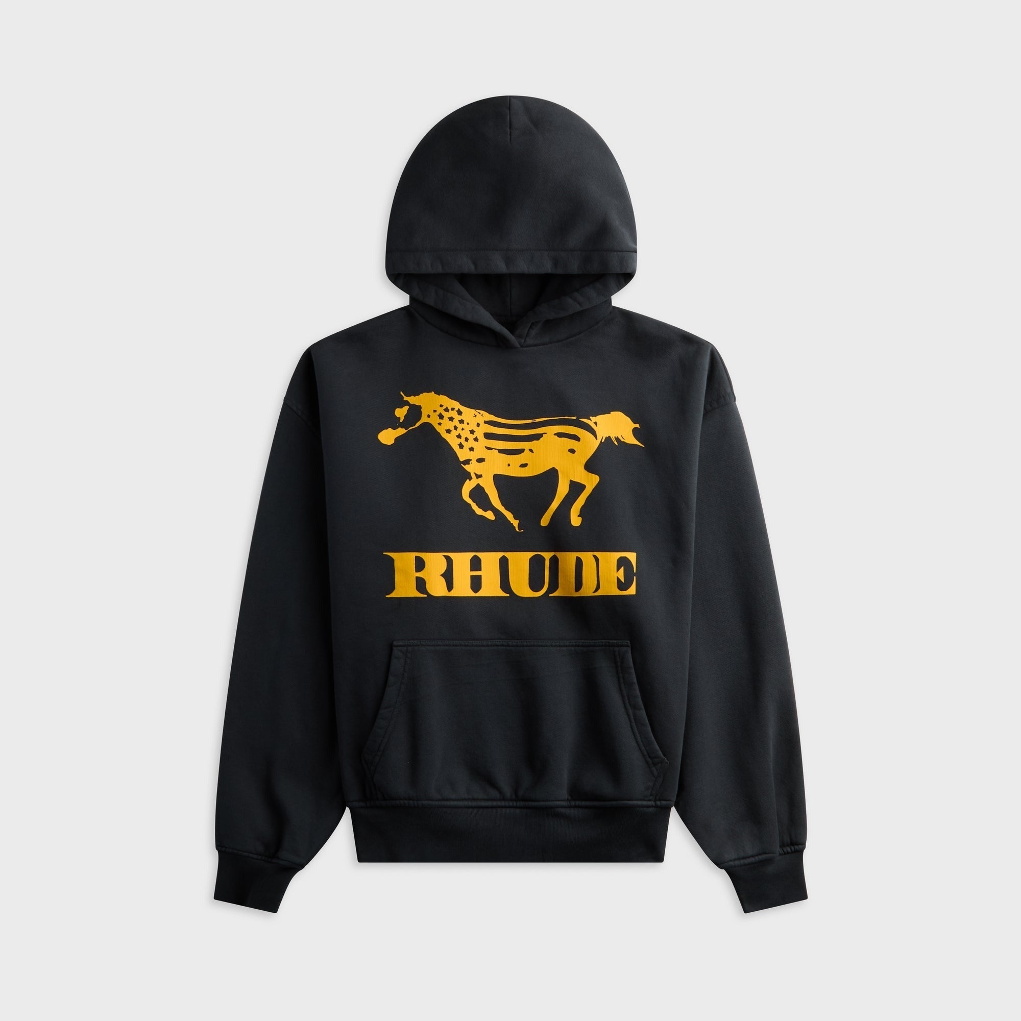Rhude Dinero Hoodie - Vintage Black / Yellow