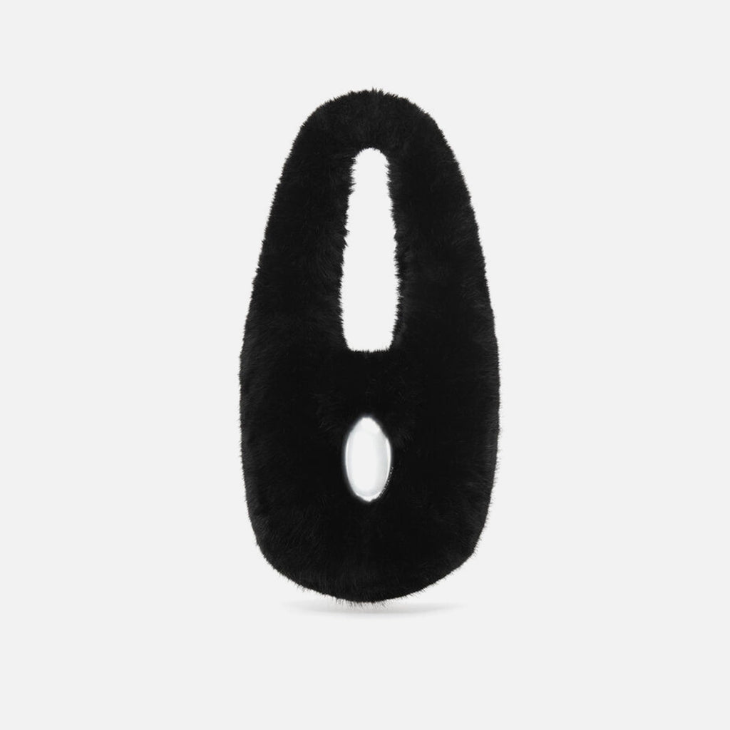 Alexander Wang Dome Slouchy Medium Hobo Faux Fur Bag - Black
