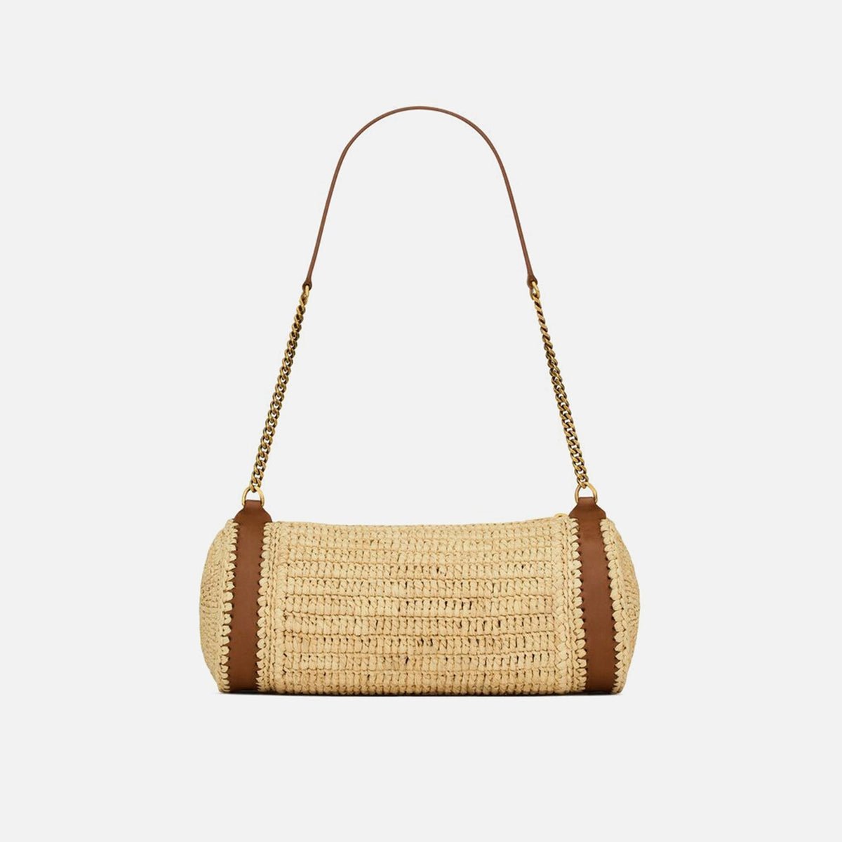 Saint Laurent Cilindre Rafia Handbag - Naturale