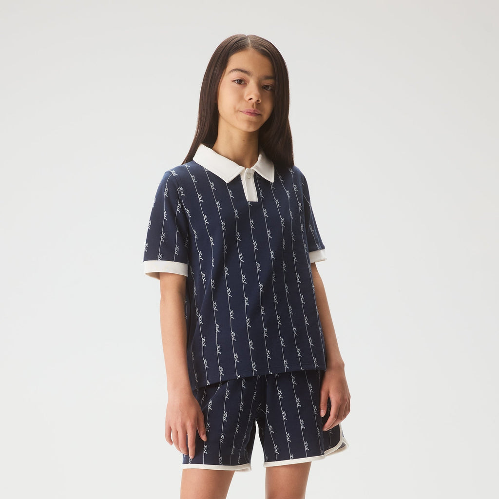 Kith Kids Script Knit Tilden Polo - Nocturnal