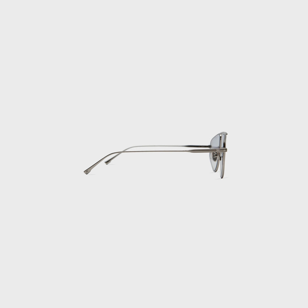 Elisa Johnson Riley Sunglasses - Silver Metal / Purple Lens