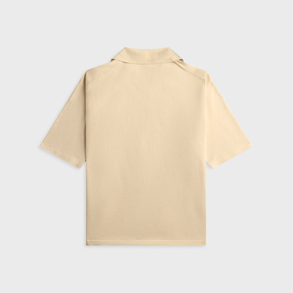 Auralee High Gauge Tussah Silk Knit Skipper Polo - Ivory