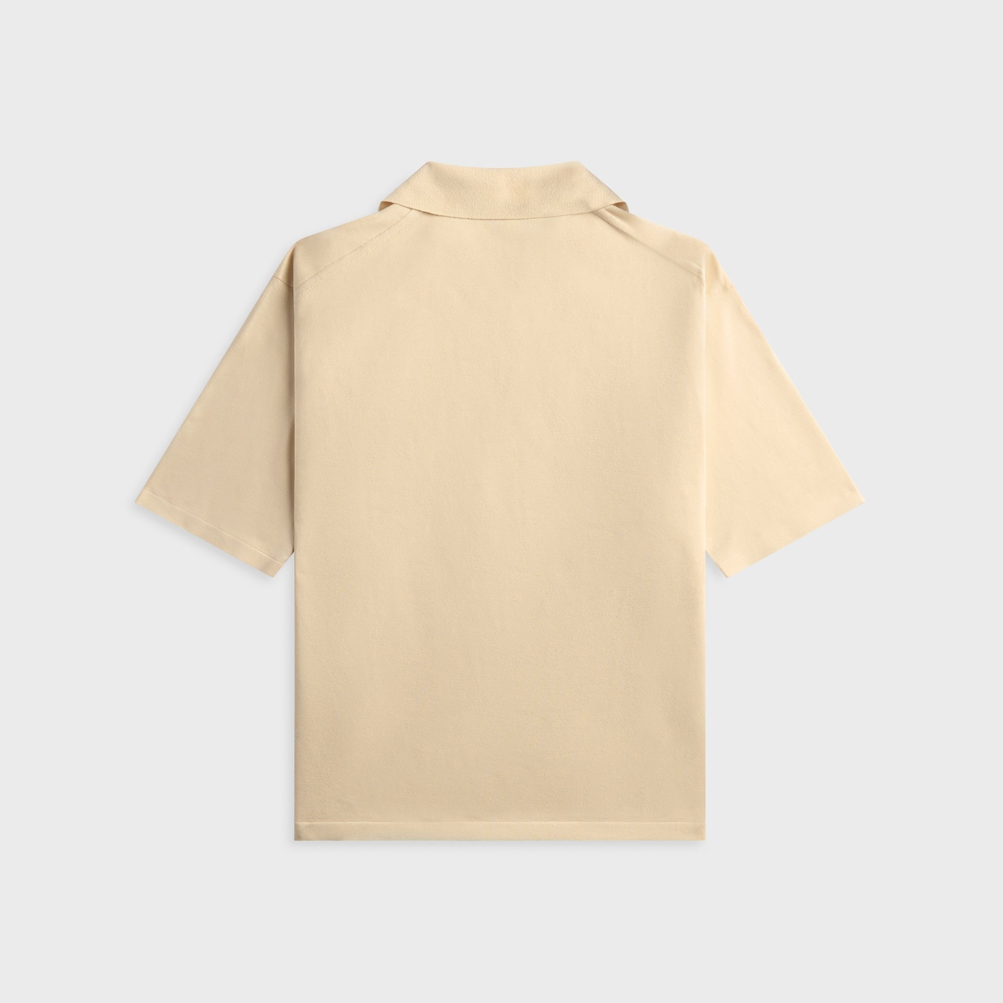 Auralee High Gauge Tussah Silk Knit Skipper Polo - Ivory