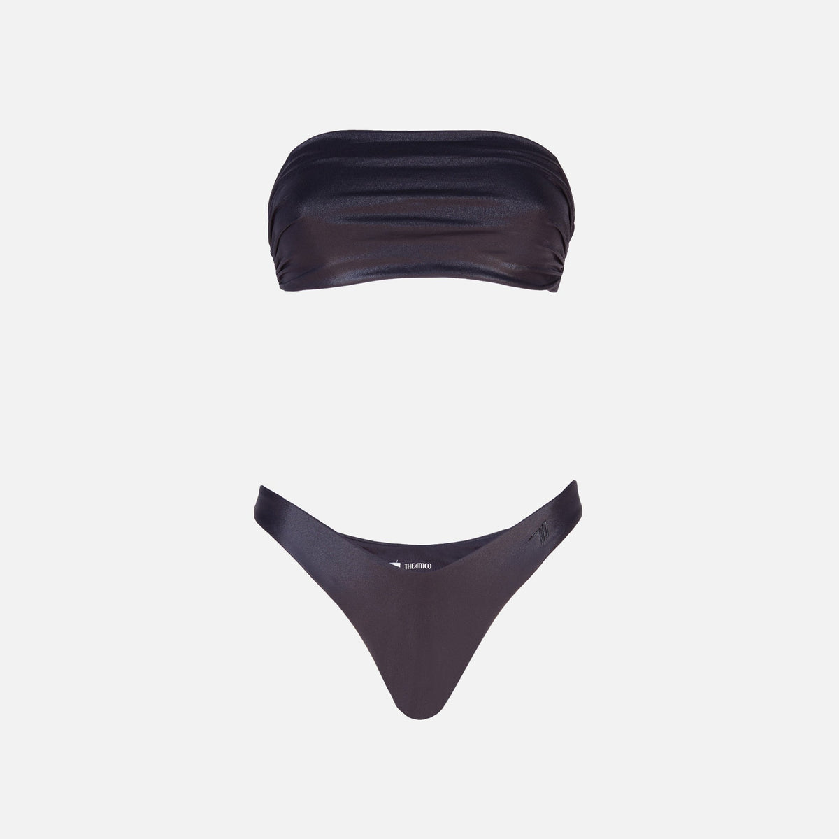 The Attico Bandeau Bikini - Black