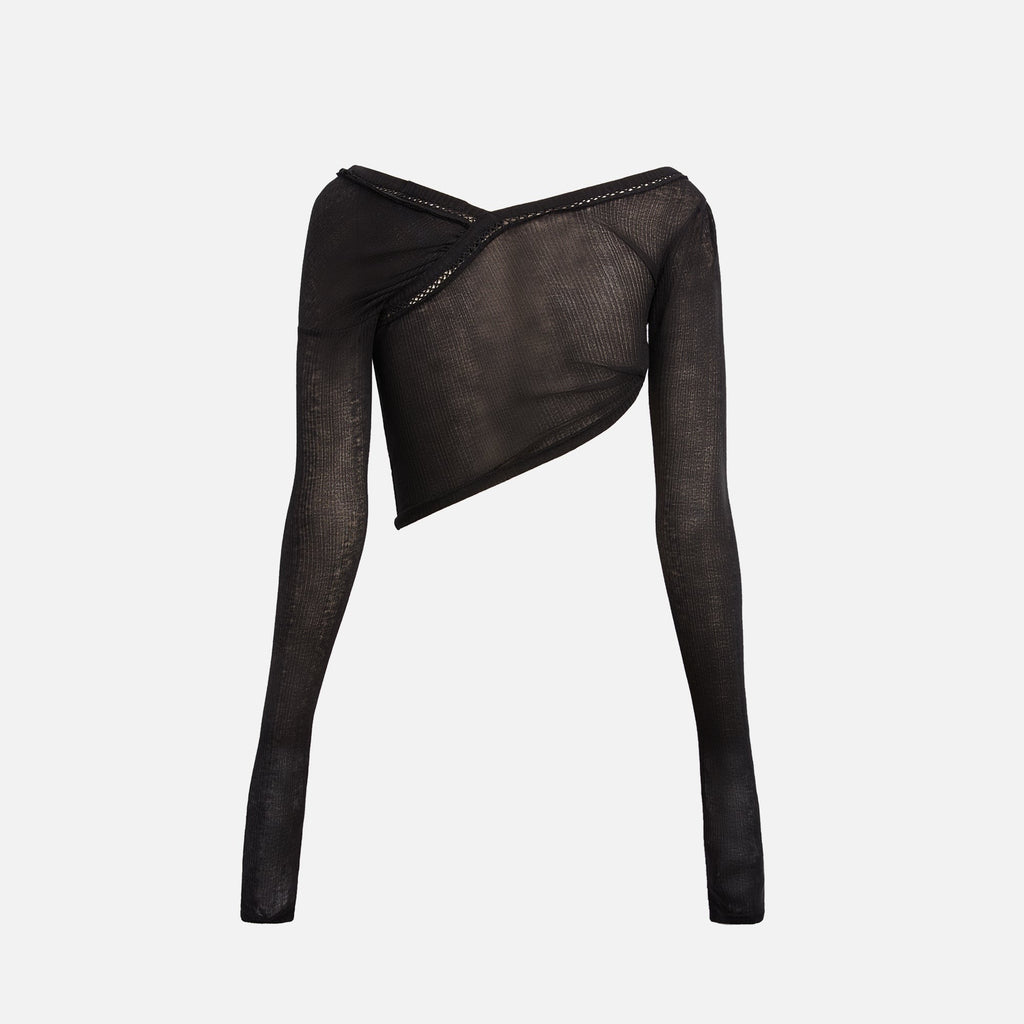Hyein Seo Twisted Long Sleeve With Necklace - Black