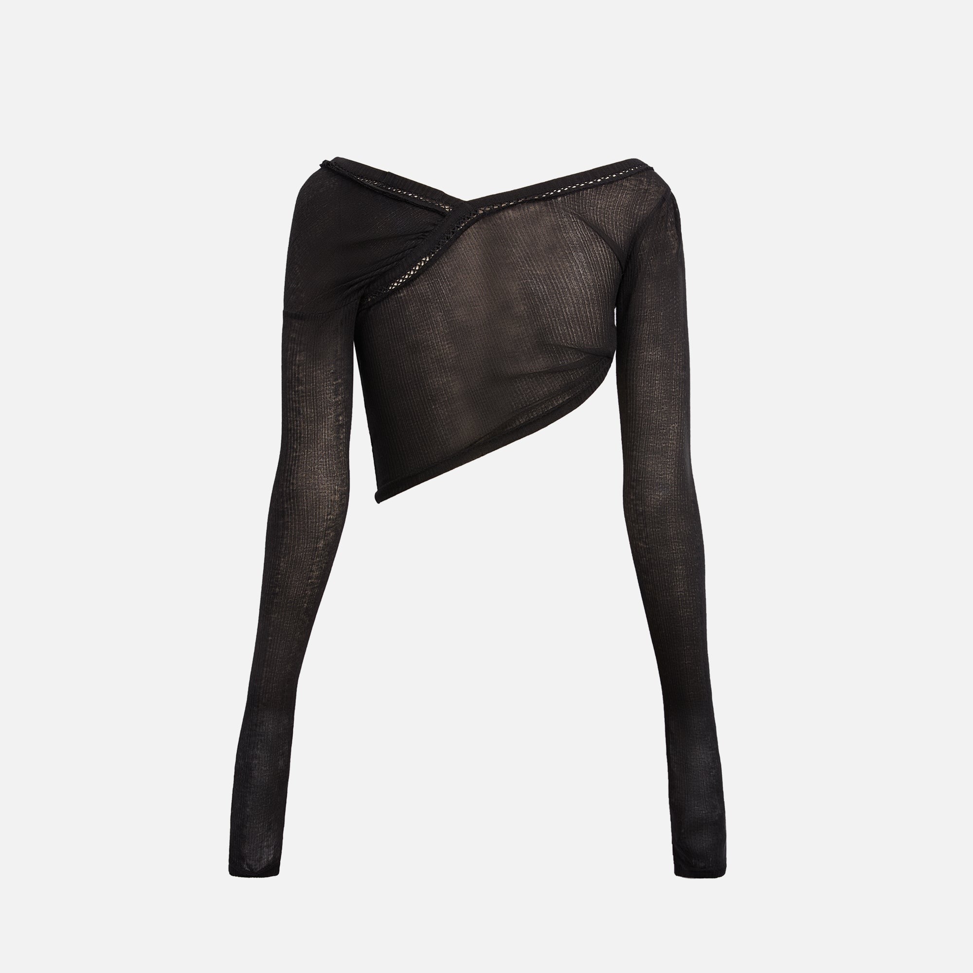 Hyein Seo Twisted Long Sleeve With Necklace - Black