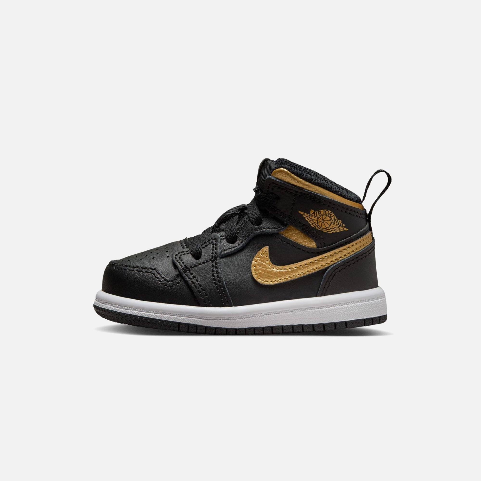 Jordan Air Jordan Toddler 1 Mid - Black / Metallic Gold / White