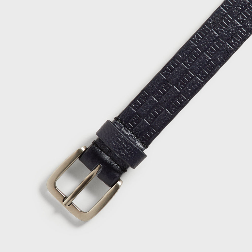 Kith Monogram Tumbled Leather Belt - Ink