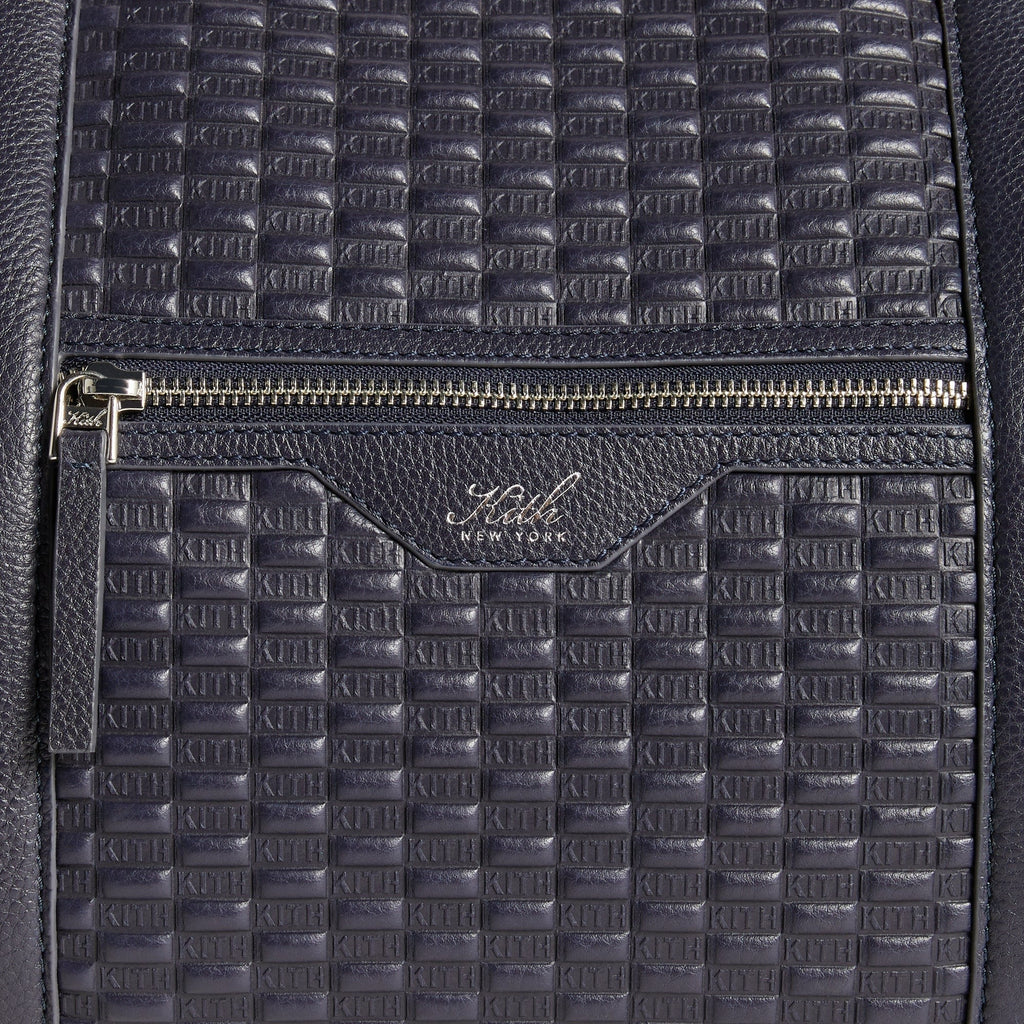 Kith Monogram Tumbled Leather Traveler K55 Duffle Bag - Ink