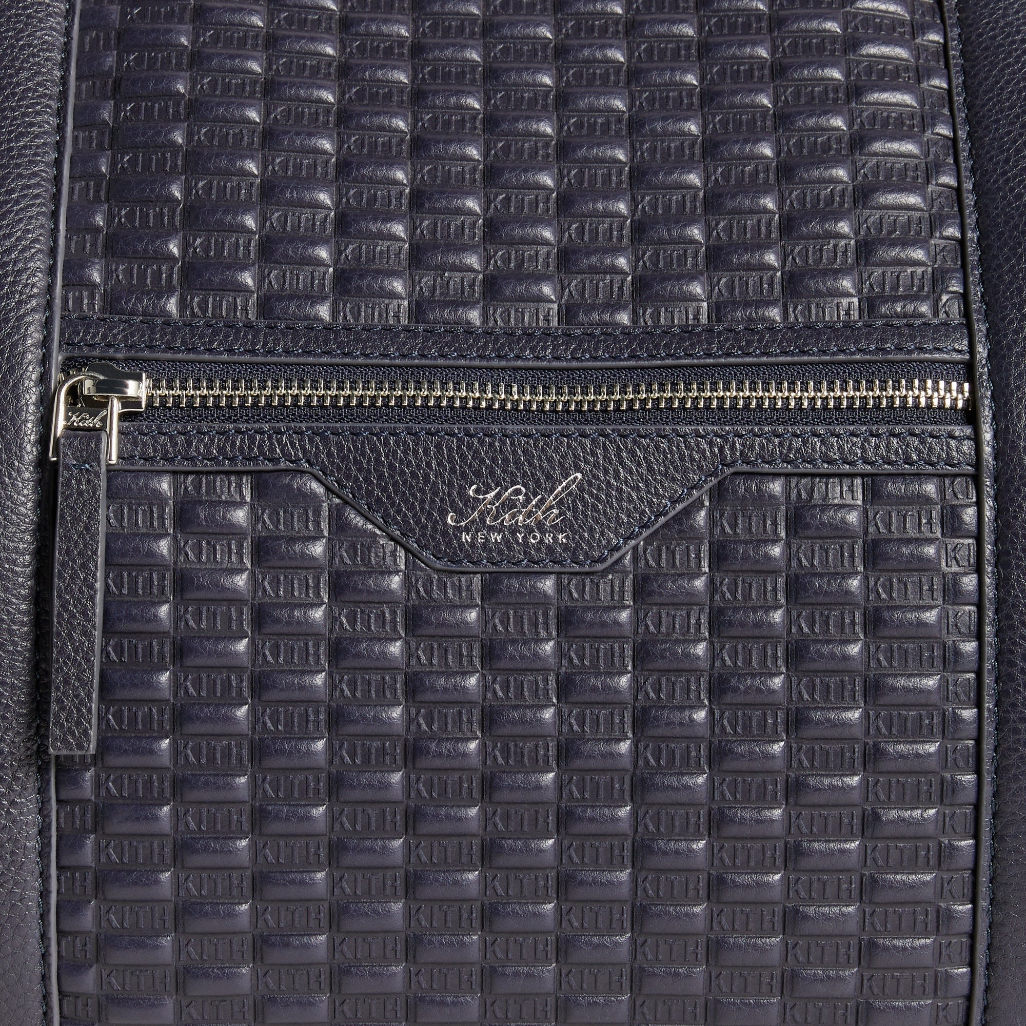 Kith Monogram Tumbled Leather Traveler K55 Duffle Bag - Ink